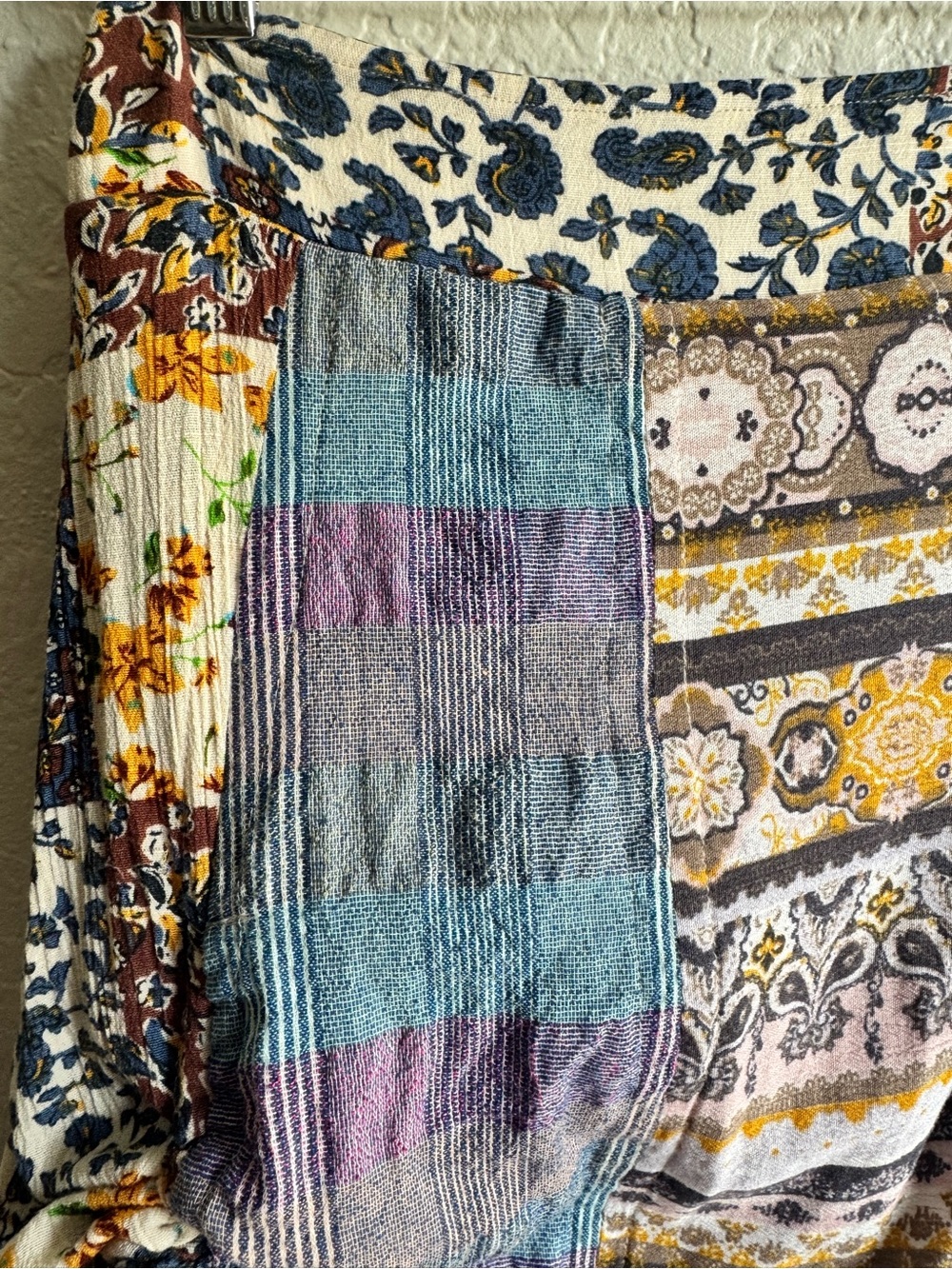 Oli & Hali Multi-Color Asymmetrical Patchwork Skirt - Picture 4 of 12